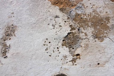 Yakın çekim arka plan Alçıpan eski kırık duvar, yatay kaba soyut yüzey doku fotoğraf kapalı
