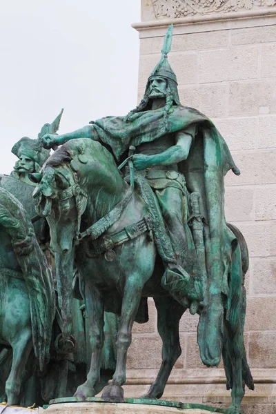 Budapest Ungheria 2019 Piazza Degli Eroi Hosok Tere Complesso Statue — Foto Stock