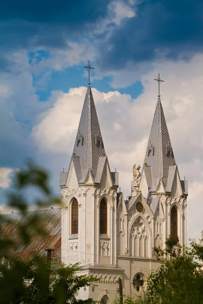 Bar Ukrayna 2019 Anna Roma Katolik Kilisesi Nin Kuleleri Çatısı — Stok fotoğraf