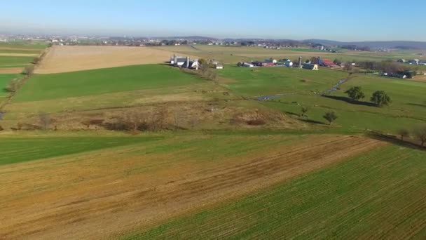 Fermes Amish Lancaster Usa Automne Par Drone — Video