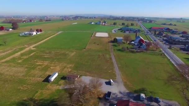 Amish Farms Lancaster Usa Otoño Visto Por Drone — Vídeos de Stock