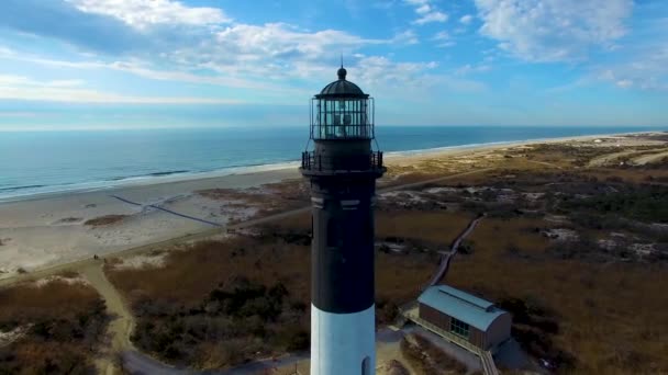 Latarnia Morska Widziane Przez Drone Słoneczny Dzień — Wideo stockowe