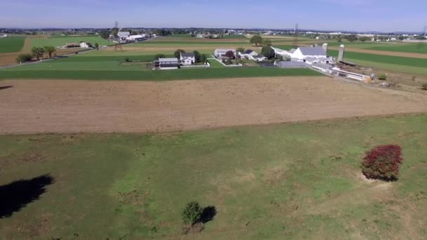 美国在兰开斯特的阿米什农场 在秋季被无人驾驶飞机看到 — 图库视频影像