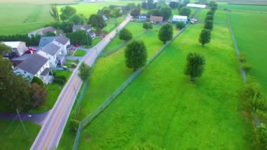 Amish kırsal ve Amish evleri dron tarafından