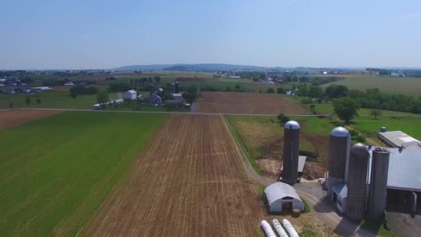 Amish Farm Wsi Farm Przez Drone — Wideo stockowe