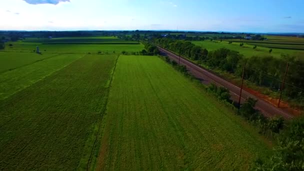 Amish Campo Amish Fazendas Por Drone — Vídeo de Stock