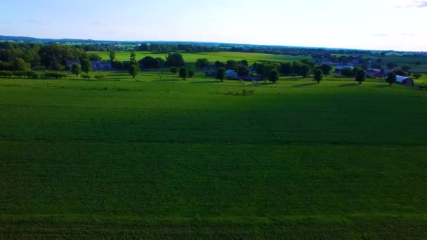 Avión Tripulado Través Campiña Amish — Vídeo de stock
