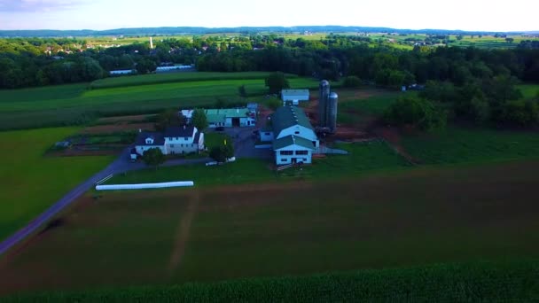 Drohne Aus Der Luft Durch Amische Landschaft — Stockvideo