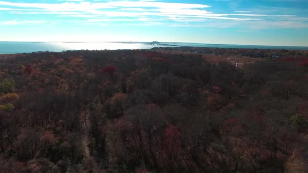 Sonbahar Üzerinde Long Island Güney Shore New York Güneşli Sonbahar — Stok video