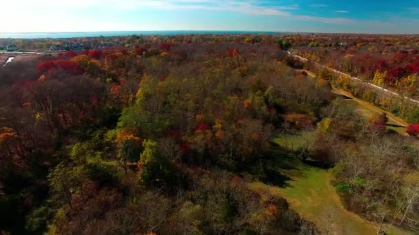Herfst Long Island South Shore New York Een Zonnige Herfstdag — Stockvideo