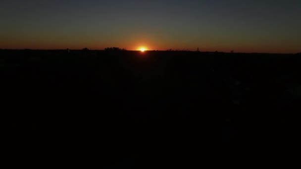 Захід Сонця Маленьке Місто Штаті Пенсільванія День Осені Видно Drone — стокове відео