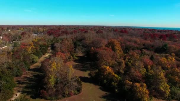 Herfst Long Island South Shore New York Een Zonnige Herfstdag — Stockvideo