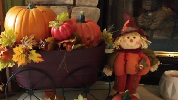 Autumn Decorations Home Setting Autumn Decorations — Stock Video