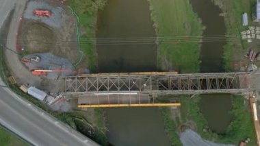Ronks, Pennsylvania, Eylül 2018 - 174 yaşındaki Burr kemer Truss tasarımını sökülmesi Köprüsü, çift aralığı Pennsylvania Hollandalı ülke içinde bir dron tarafından görüldüğü gibi kaplı