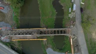 Ronks, Pennsylvania, Eylül 2018 - 174 yaşındaki Burr kemer Truss tasarımını sökülmesi Köprüsü, çift aralığı Pennsylvania Hollandalı ülke içinde bir dron tarafından görüldüğü gibi kaplı