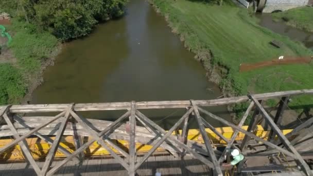 Ronks Pennsylvanie Septembre 2018 Démantèlement Pont Couvert Conception Burr Arch — Video