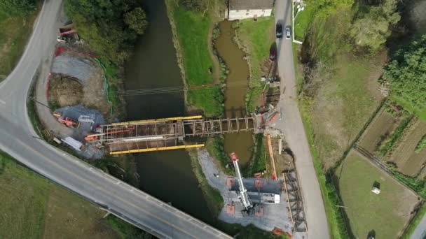 Ronks Pensilvânia Setembro 2018 Desmontagem Ponte Coberta Moinho Herr 174 — Vídeo de Stock