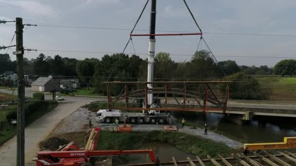 Ronks Pensilvânia Setembro 2018 Desmontagem Ponte Coberta Moinho Herr 174 — Vídeo de Stock