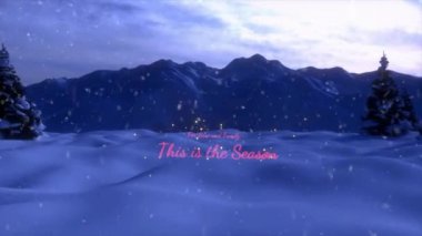 Bir animasyon bir Noel sahne bitiş ile bir Noel ağacı ana bir kırmızı ve altın Aydın işareti
