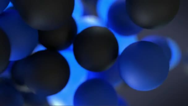 Une Animation Boules Bleues Noires Rebondissantes Terminant Par Écran Titre — Video