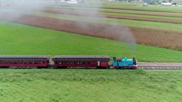 Strasburg Pennsylvania Září 2018 Thomas Vlak Supěl Amish Země Zemědělské — Stock video