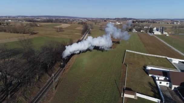 Strasbourg Pennsylvanie Février 2019 Vue Aérienne Train Combiné Marchandises Passagers — Video