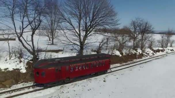 Strasburg Pensilvânia Março 2018 Ferrovia Amish Farmlands Como Visto Por — Vídeo de Stock