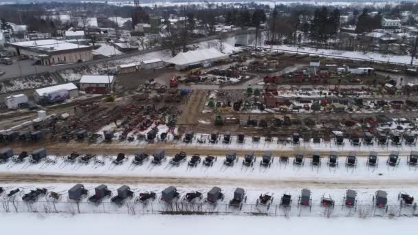 Widok Lotu Ptaka Przygotowanie Amish Winter Mud Sprzedaż — Wideo stockowe