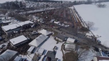Çamurda Bir Amish Kış Çamur Satışı Havadan Görünümü