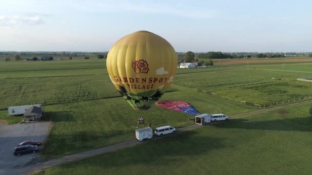 Bird Hand Pensilvania Mayo 2019 Vista Aérea Globos Aire Caliente — Vídeo de stock