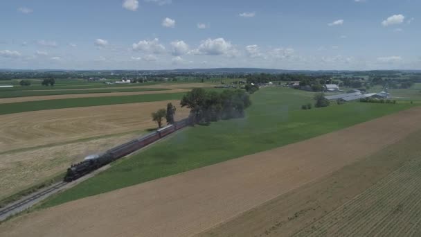 Strasburg Pensylvánie Červen 2019 Letecký Pohled Farmlands Venkov Vinobranou Parního — Stock video