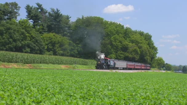 Ronks Pennsylvania July 2019 Time Lapse 1910 Steam Engine Passenger — Stock Video