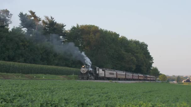 Ronks Pennsylvania Temmuz 2019 1910 Buharlı Bir Buhar Motorunun Yolcu — Stok video