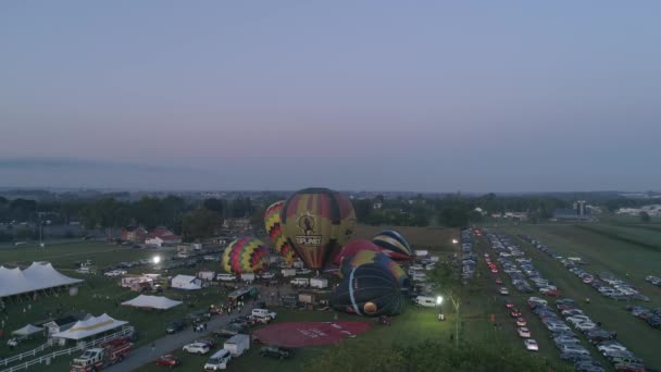 Bird Hand Pennsylvania September 2019 Aerial View Hot Air Balloons — Stock Video