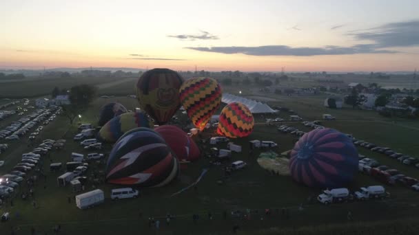 Pensilvanya Kuş Eylül 2019 Sıcak Hava Balonlarının Havadan Bakışı Bir — Stok video