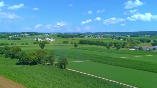 Veduta Aerea Antico Motore Vapore Caboose Vapore Gonfiore Attraverso Terreni — Video Stock