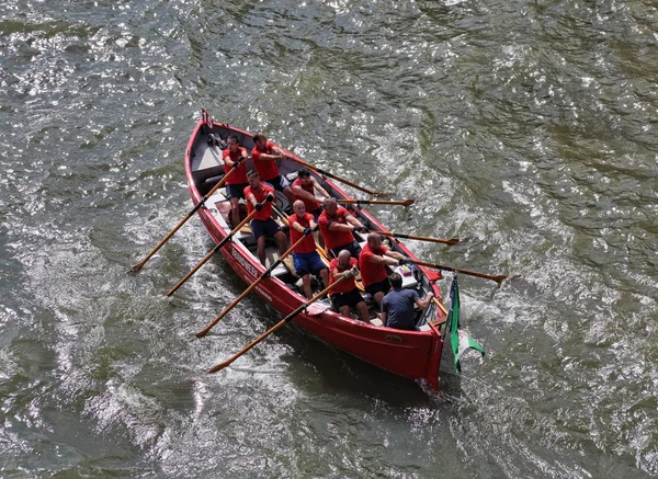 Rotterdam Holanda Setembro 2017 Homens Remar Barco Uma Corrida Barco — Fotografia de Stock