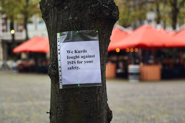 Den Haag Niederlande Oktober 2017 Botschaft Mit Dem Text Wir — Stockfoto