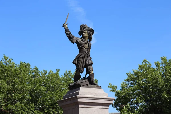 Den Historiska Statyn Den Berömda Corsair Jean Bart Dunkerque Frankrike — Stockfoto