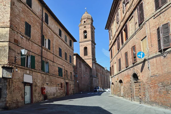 Tornet San Niccolo Carmine Kyrkan Siena Italien — Stockfoto