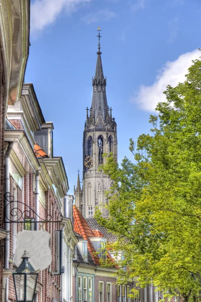 Tower Church Delft Holland Houses Historical Center — Stock Photo, Image