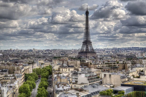 Stadsbilden Och Eifel Tornet Paris Frankrike Sett Från Toppen Arc — Stockfoto