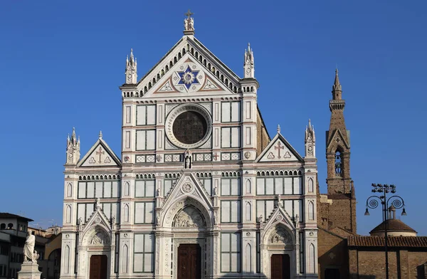 Fachada Basílica Santa Croce Florencia Italia Contra Cielo Azul — Foto de Stock