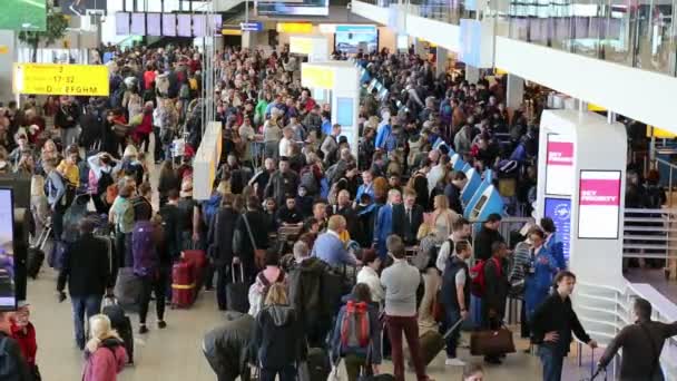 Touristes Aéroport Schiphol Amsterdam Hollande Mai 2017 — Video