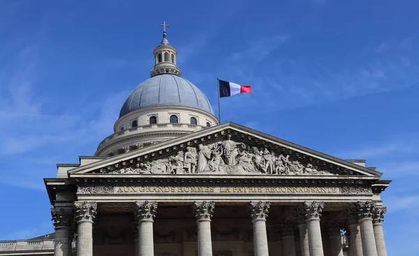Den Berömda Pantheon Med Fransk Flagg Paris Frankrike — Stockfoto