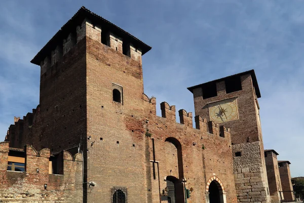 Castel Vecchio Verona Talya Nın Tarihi Kale — Stok fotoğraf