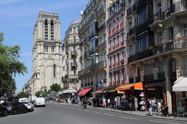 Paris França Maio 2018 Catedral Notre Dame Lojas Souvenirs Paris — Fotografia de Stock