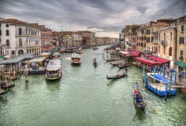 Gemilerde Canal Grande, Venice, İtalya