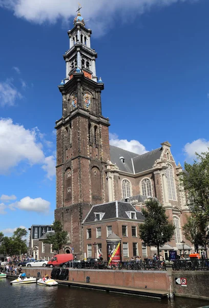 Amsterdam'da Westerkerk Kilisesi'nin Kulesi — Stok fotoğraf