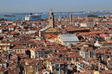 Venedik Cityscape, İtalya, San Marco saat kulesinden